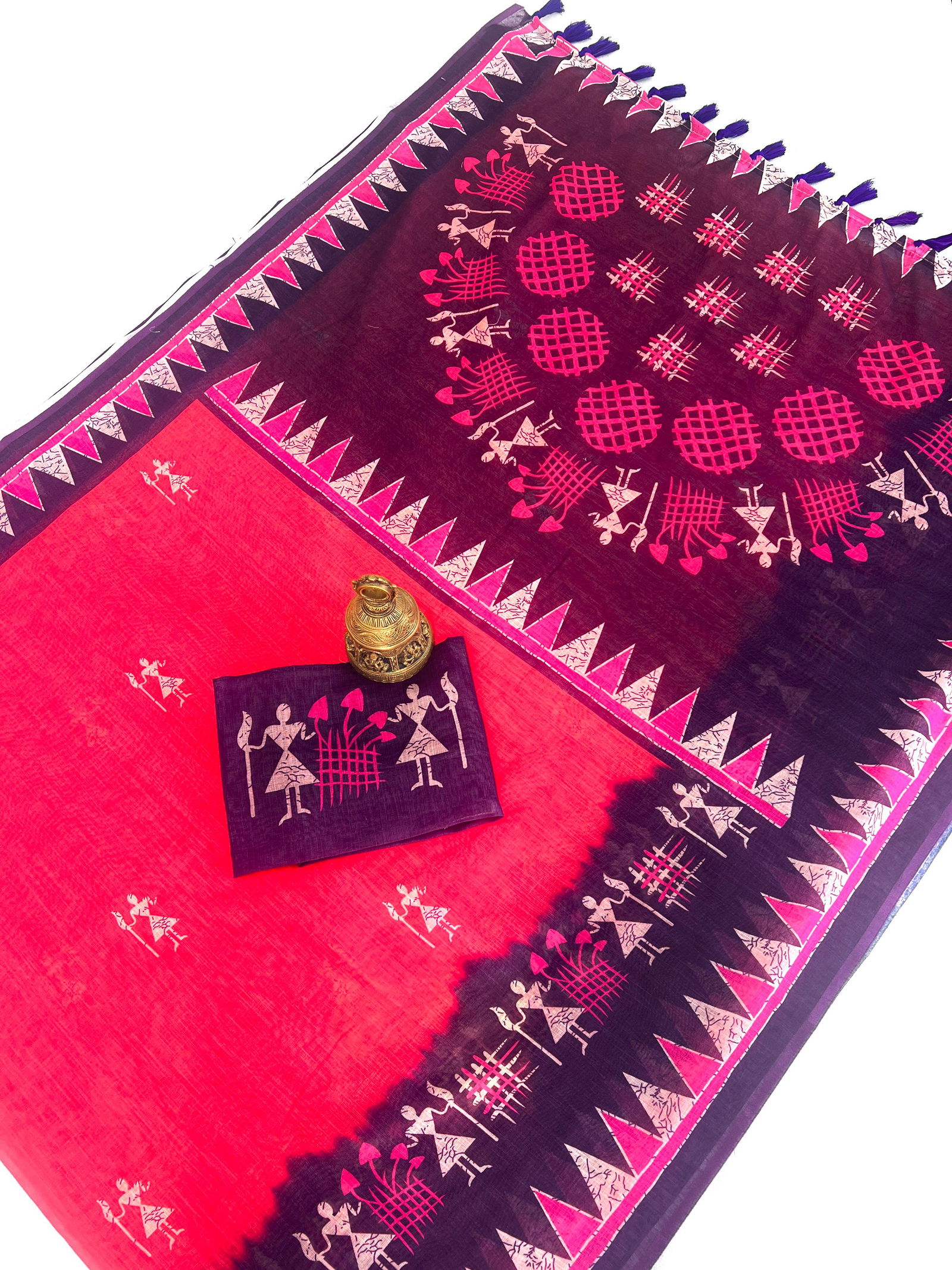 MG 423 Plain Linen Fumka Digital Printed Sarees Wholesale Shop In Surat